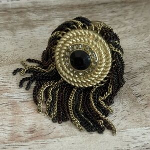 Fringe Black and Gold Statement Ring